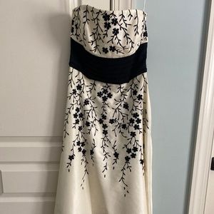 White House Black Market strapless silk dress, size 2
